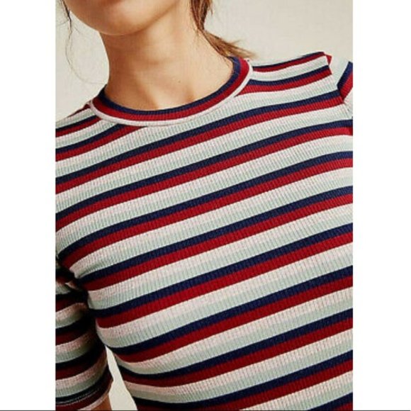 NWT!Stateside striped ribbed tee mini dress medium - Picture 4 of 12